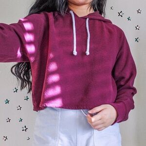 Divided Maroon Hoodie Sweatshirt